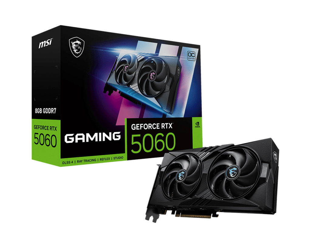 MSI videokaart nVidia GeForce RTX 5060 8GB GDDR7 128bit pci Express X16 5.0 acTive rtx50608ggamingoc