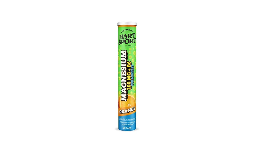 Hart Sport magneesiumi + B6-vitamiini kihisev tablett, Apelsin, 20tk