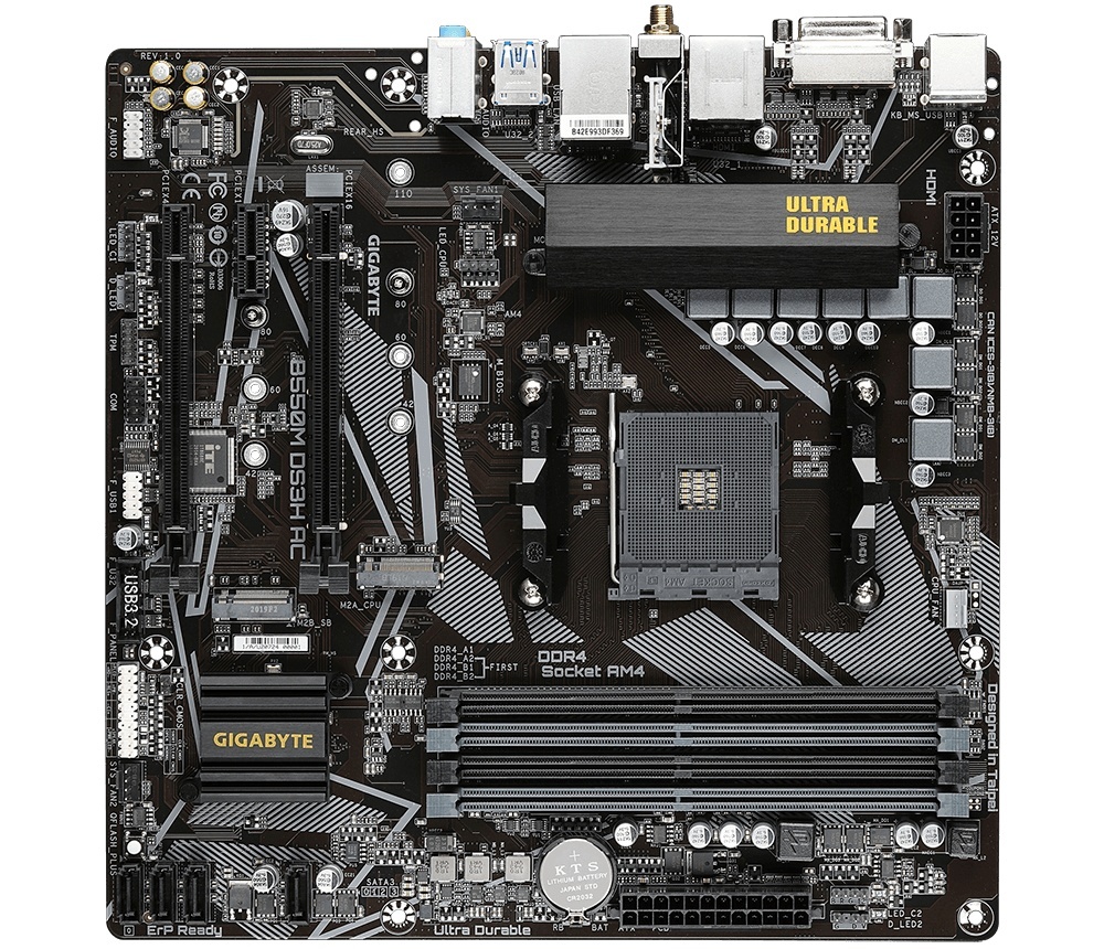 Gigabyte emaplaat B550M DS3H AC, AMD, AM4, DDR4, mATX