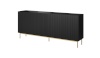 Cama Meble puhvetkapp PAFOS chest on golden steel frame 200x40x102 matte must