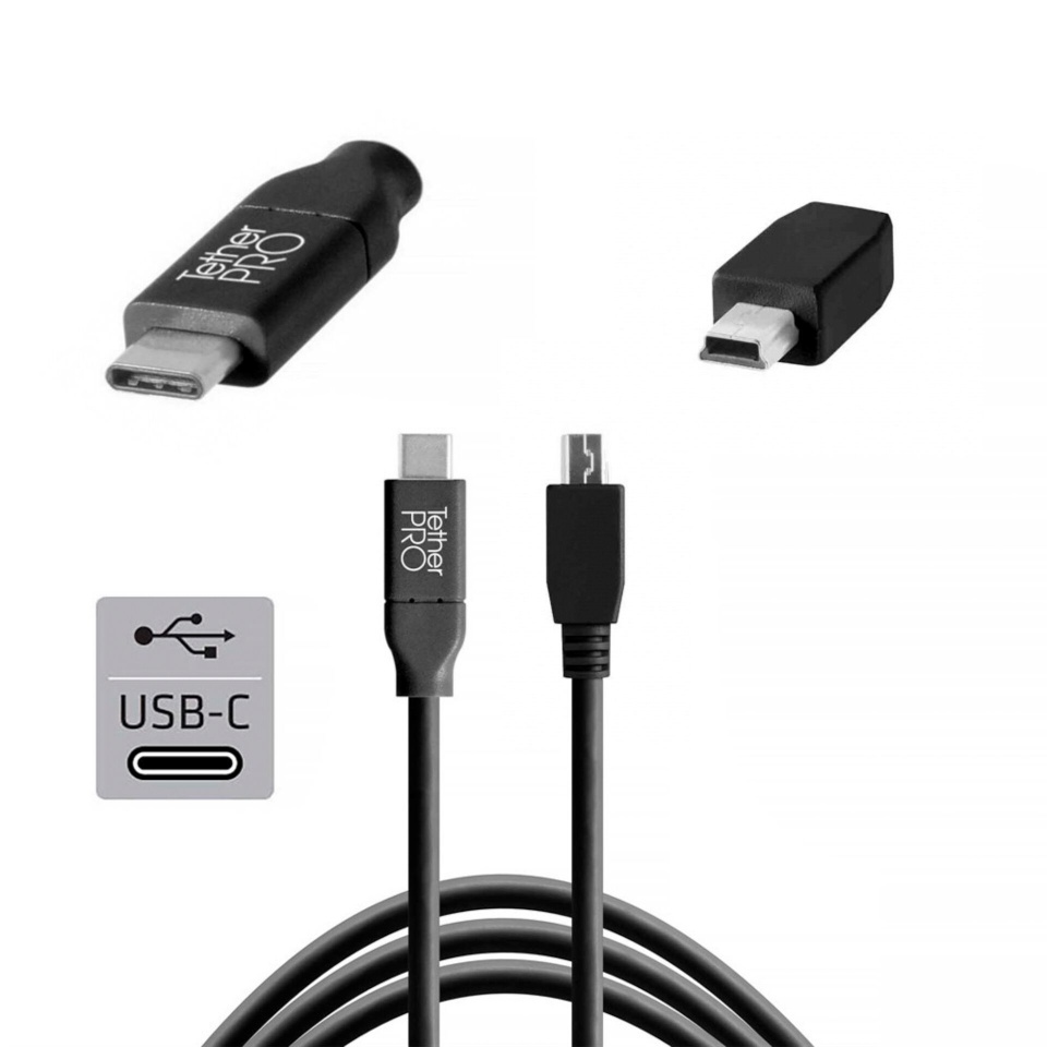 Tether Tools USB-C zu 2.0 Mini B 5-Pin 4,60m must