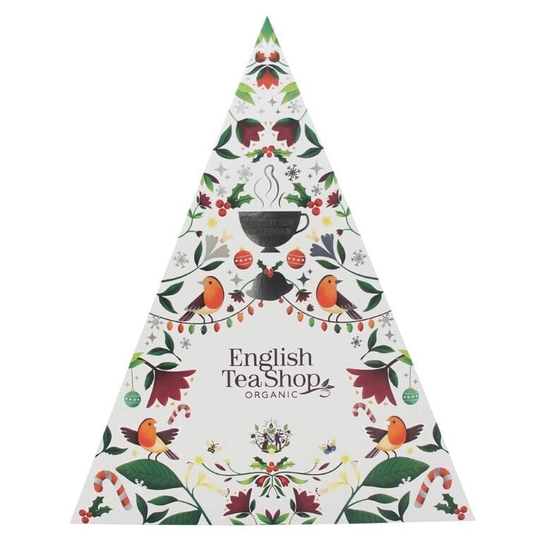 English Tea Shopi advendikalender Orgaaniline tee Jõulukalender Püramiid, valge 25 tk (6 x 50 g)