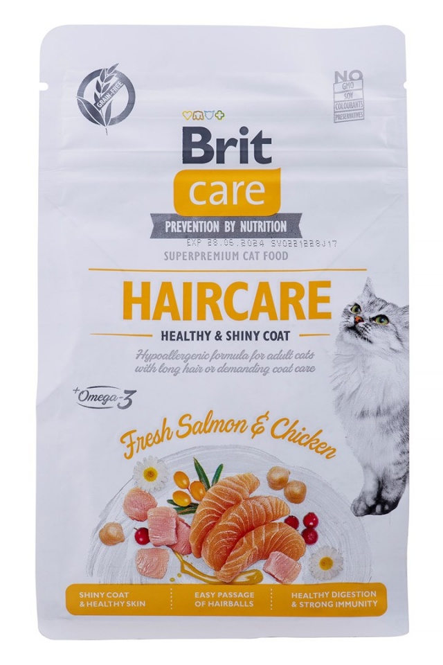 Brit kuivtoit kassile Care GF Haircare Healthy&Shiny for Cats, 400g
