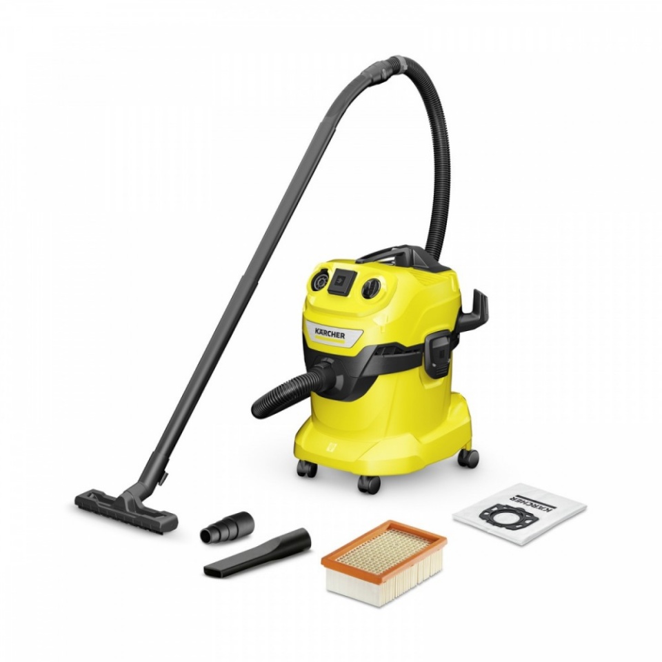 Kärcher vee- ja tolmuimeja WD 4 P V-20/5/22 Wet and Dry Vacuum Cleaner, kollane/must