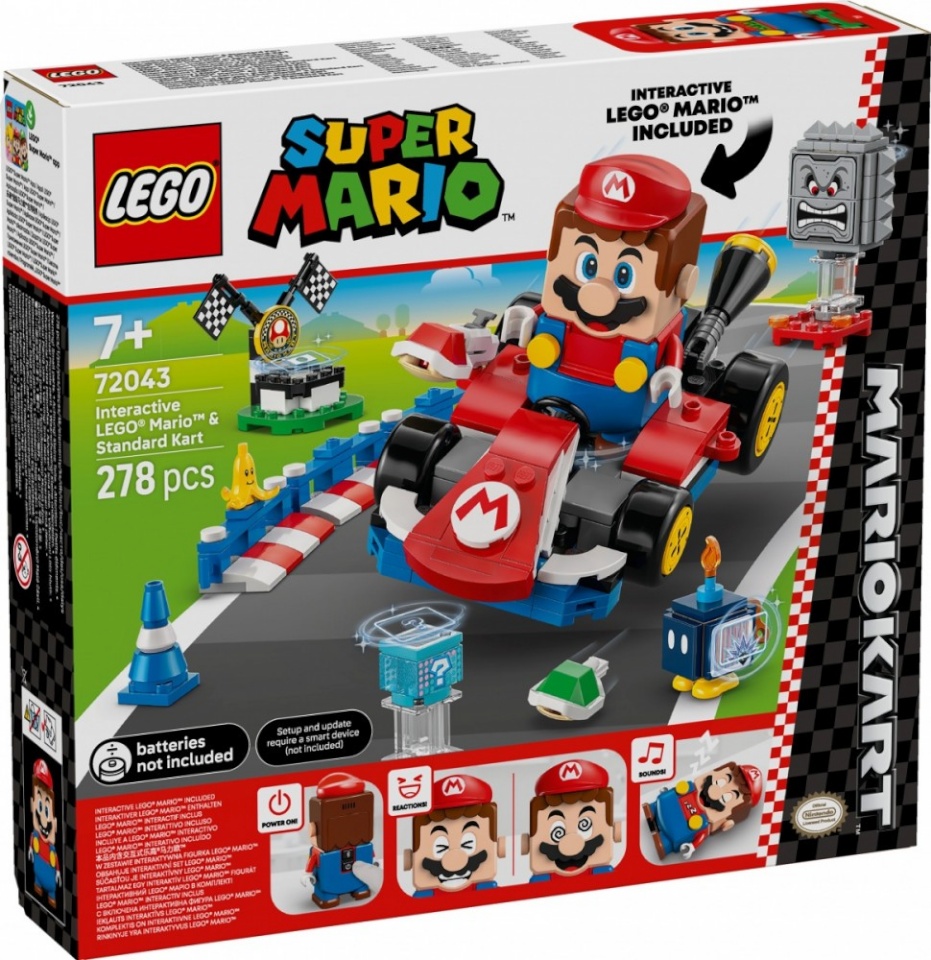 LEGO klotsid 72043 Super Mario - Mario Kart: Interaktiver LEGO Mario & Standard-Kart