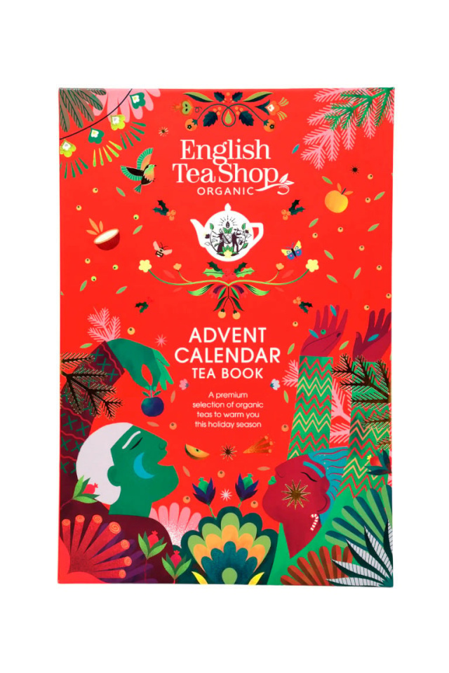 English Tea Shopi advendikalender, mahe tee, suur jõulukalender, punane, 25 tk (6 x 50 g)