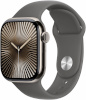 Apple Watch Series 10 42mm GPS + Cellular Natural Light Titanium Case and Slate Gray Sport Band, M/L, titaan/hall