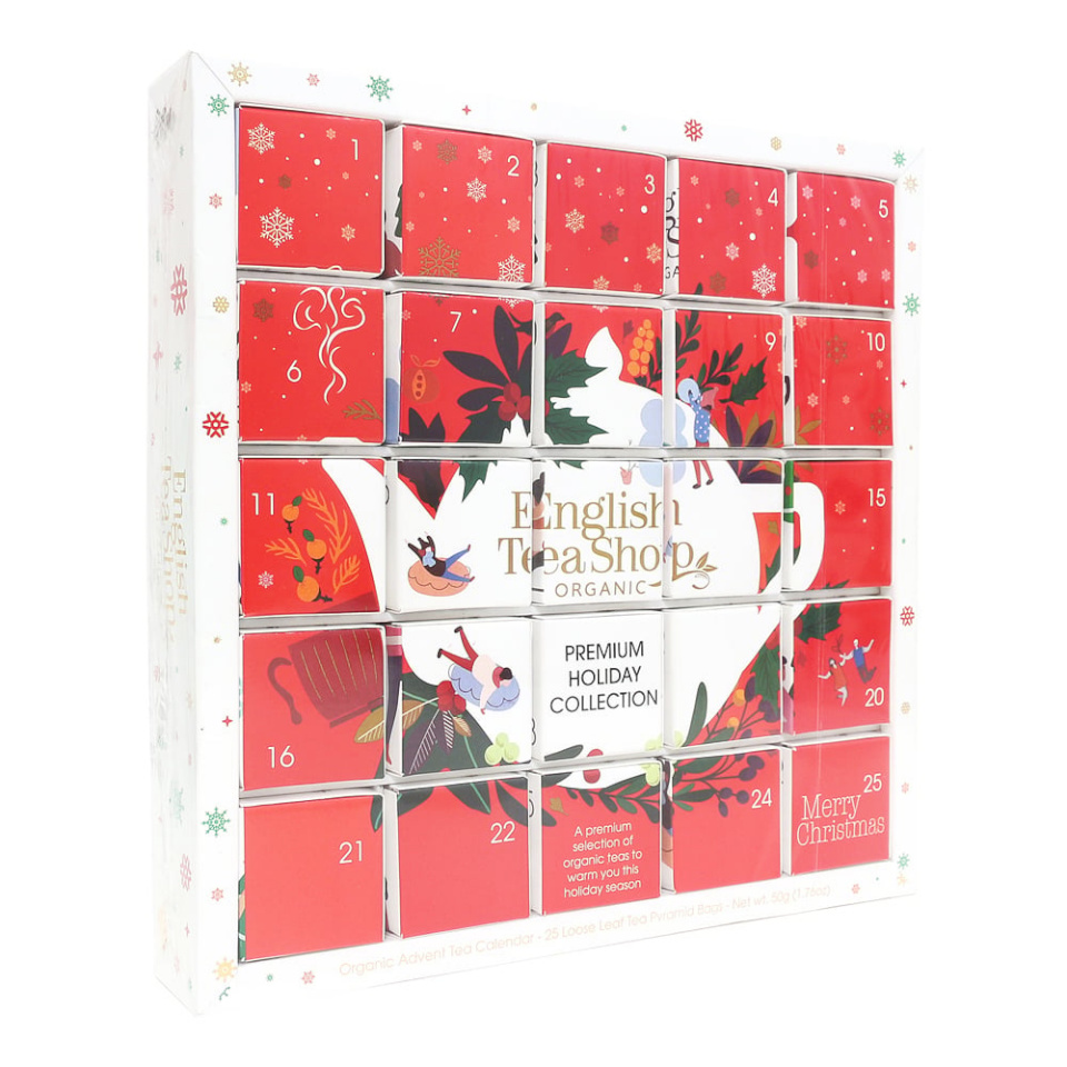 English Tea Shopi advendikalender Orgaaniline tee Jõulukalender punane 25 tk (6 x 50g)