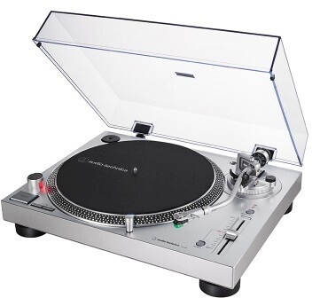 Audio-Technica vinüülplaadimängija AT-LP120X-USB suoravetoinen ammattilevysoitin AT-VM95E-äänirasialla, hõbedane