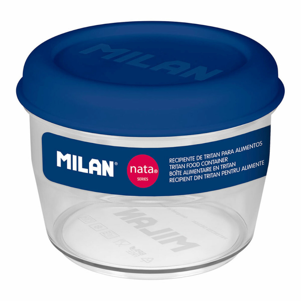 Milan hermeetiline lõunasöögi karp 500ml sinine läbipaistev Plastmass Ümmargune Ø 12cm