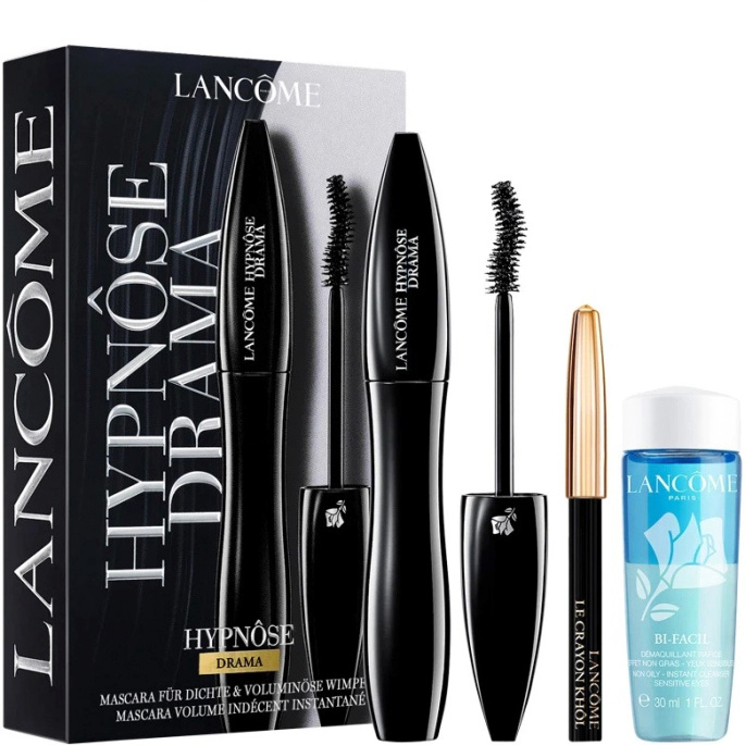Lancôme komplekt Hypnose Drama Mascara Hypnose Drama 8 ml + Eye Pencil Le Crayon Khol 0,7 g 01 Noir + Eye Makeup Remover Bi-Facil 30 ml, naistele