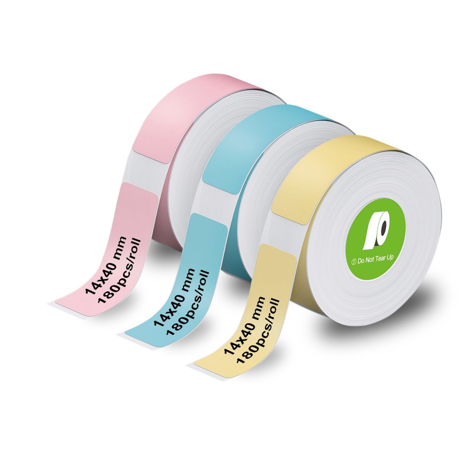 OLYMPIA etikett 3x1 Olympia Etikettenrolle 14mm x 40mm roosa, sinine, kollane