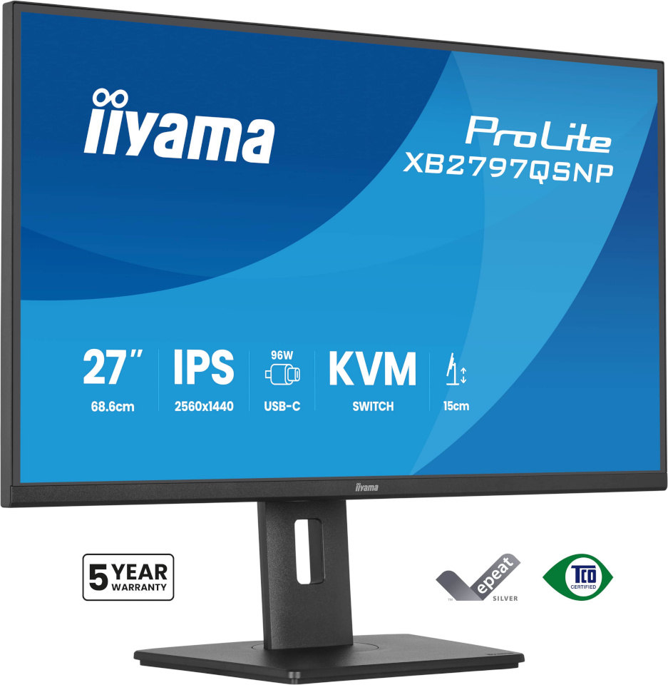 iiyama monitor 68.6cm (27") XB2797QSNP-B1 16:9 HDMI+DP+USB-C+KVM