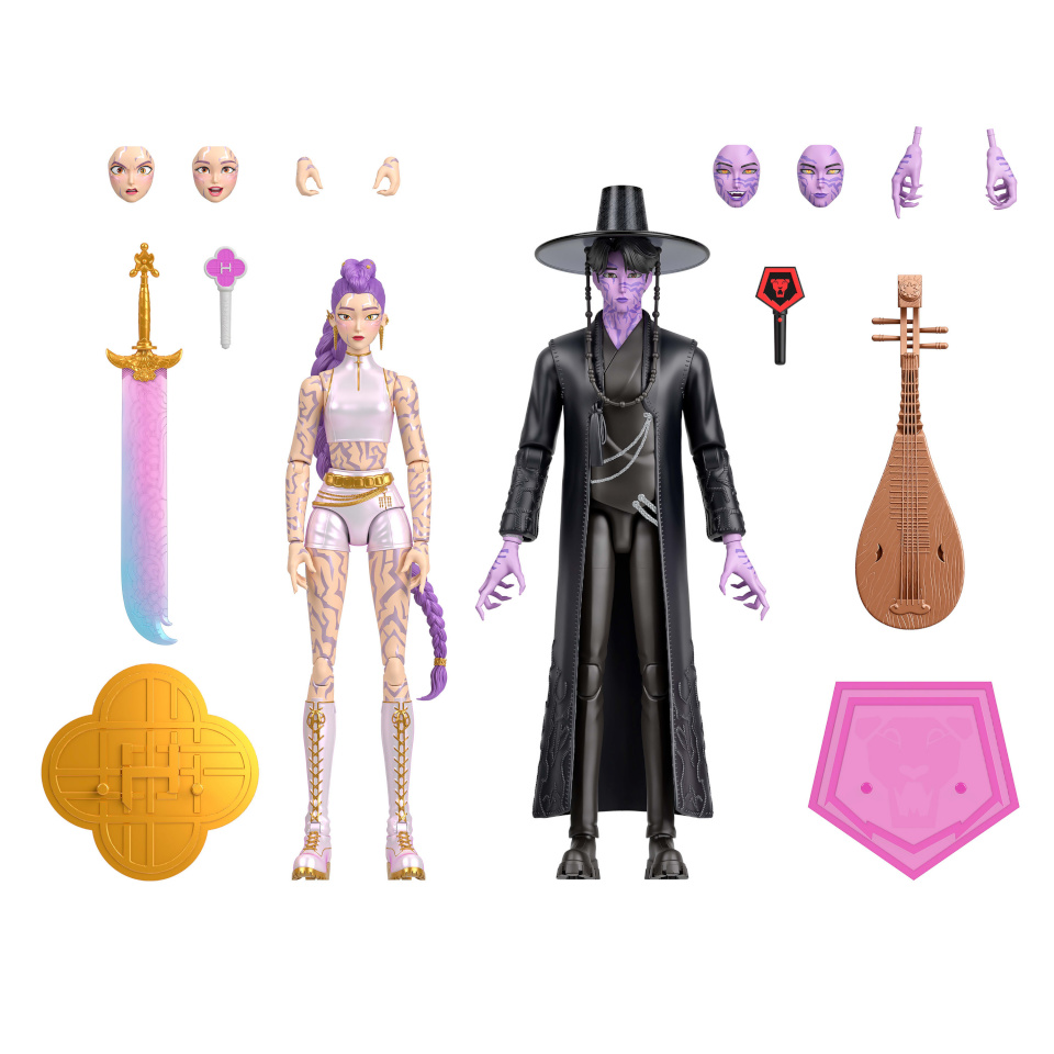 KPop Demon Huntersi mängukomplekt K-Pop Demon Hunters Rumi ja Jinu, figuuride pakk