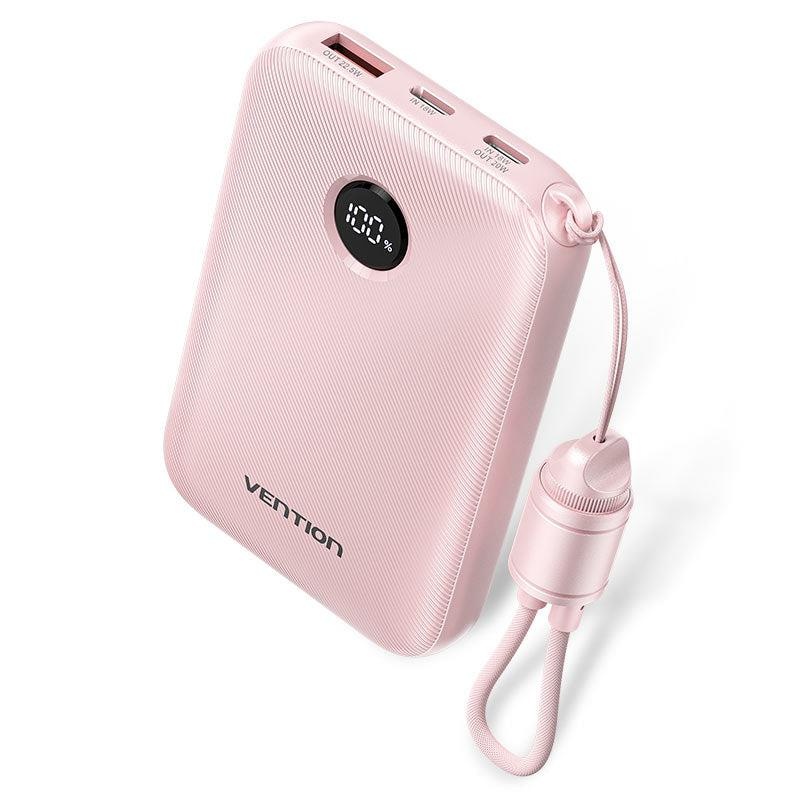 Vention akupank Power Bank USB 10000mah 22.5w, roosa