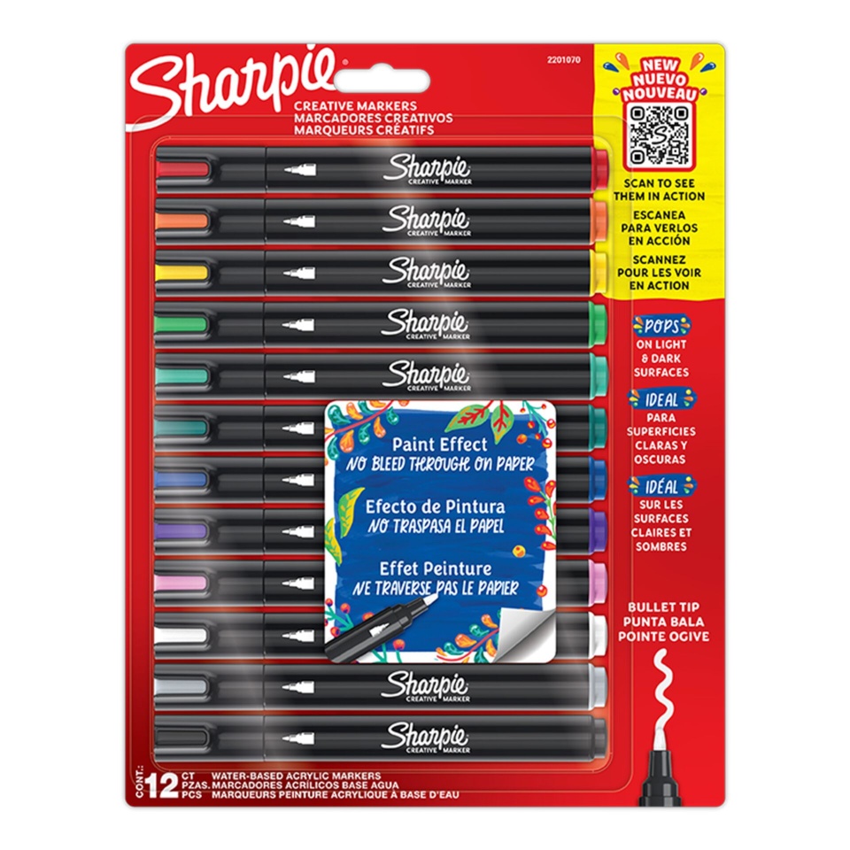 Sharpie markerid 1x12 Creative Marker Acrylic Paint Pens, 12tk 