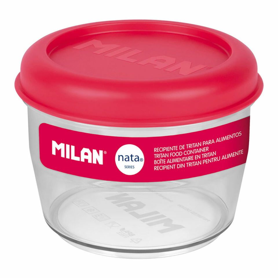 Milan hermeetiline lõunasöögi karp 500ml roosa läbipaistev Plastmass Ümmargune Ø 12cm