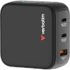 Verbatim laadija Mini GaN Charger 65W mit Display 2xUSB-C +1xA 30238