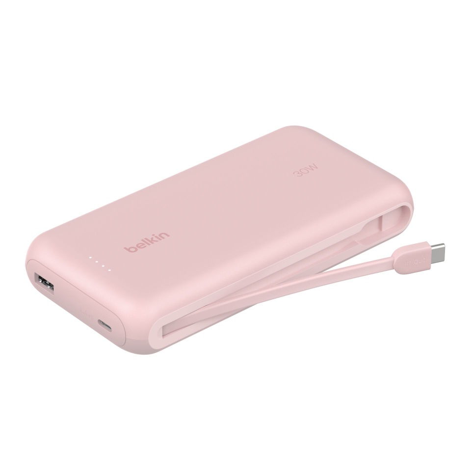 Belkin akupank Powerbank 20.000mAh roosa 30W integr.USB-C Kab. BPB024hqPK