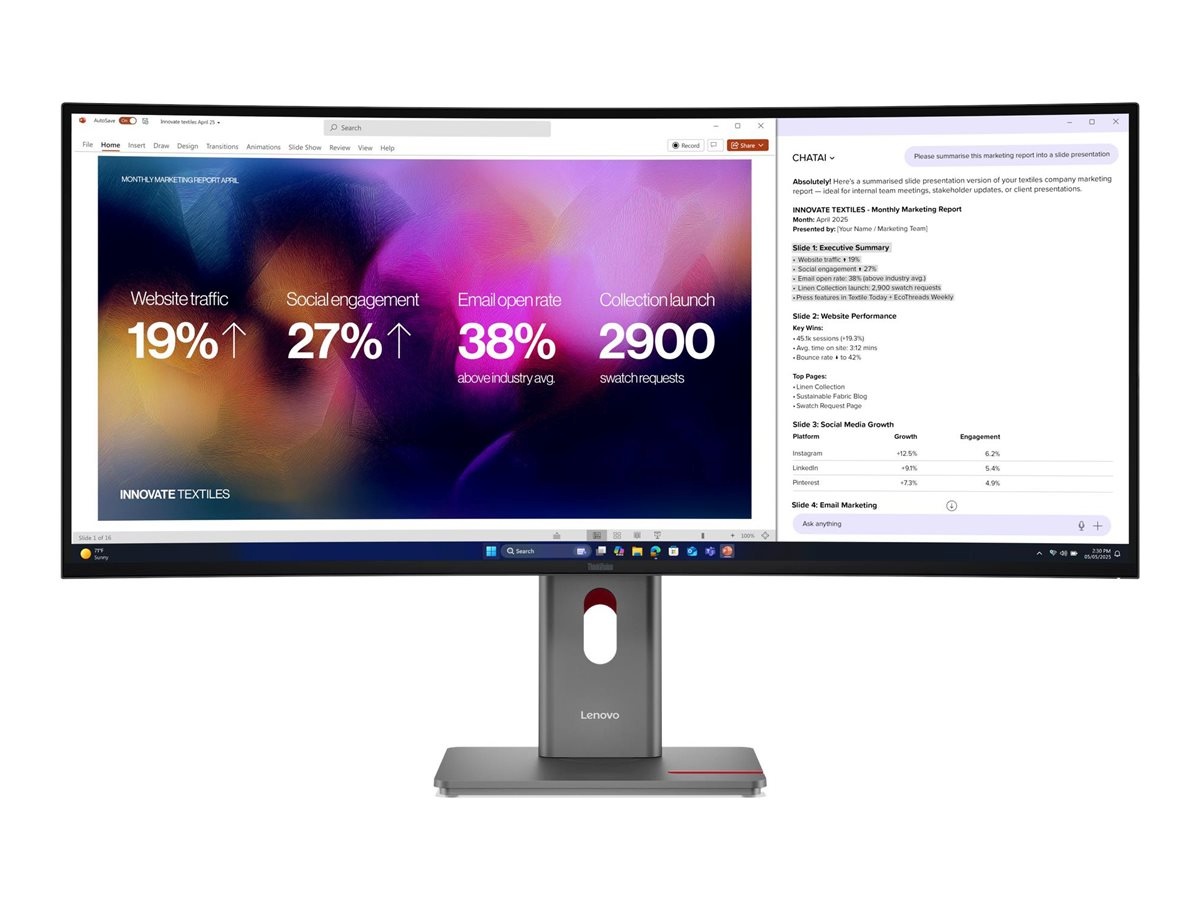 Lenovo monitor ThinkVision P40WD-40 39.7/5120x2160/21:9/400 nits/DP/HDMI/3Y Warranty |