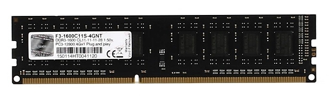 G.skill mälu DDR3 4GB 1600MHz CL11 4GNT