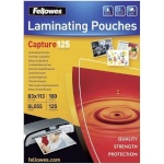 Fellowes lamineerimiskile Glossy 125 Micron Card Laminating Pouch 83x113 mm