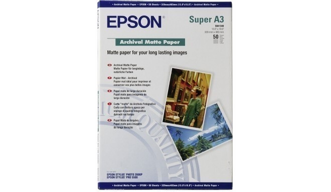 Epson Archival Matte Paper, A3+, 192 g/m2, 50 sheets Epson