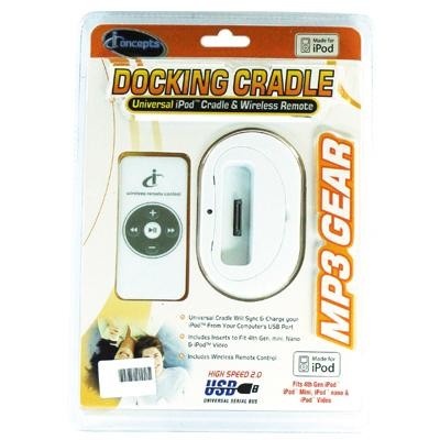 iConcepts komplekt Docking Cradle & Wireless Remote for iPod valge (19688C-IP)