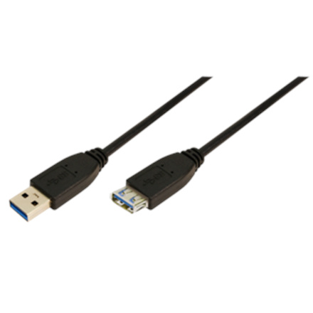 Logilink USB Cable, USB 3.0, AM to AF, must, 1,00 m