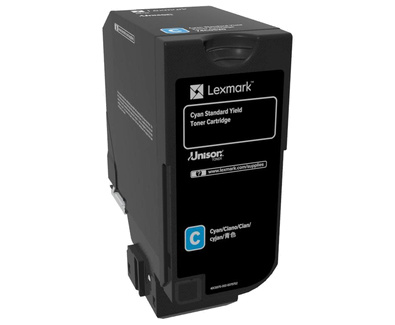 Lexmark CS72x Cyan Standard Yield toonerkassett Toner cartridge, 74C0S20, CS720 Cyan Standard Yield toonerkassett Toner cartridge, Cartridge, Cyan