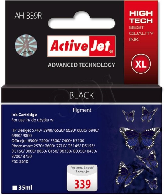 ActiveJet tindikassett AH-339R must HP (HP 339 C8767EE) Premium