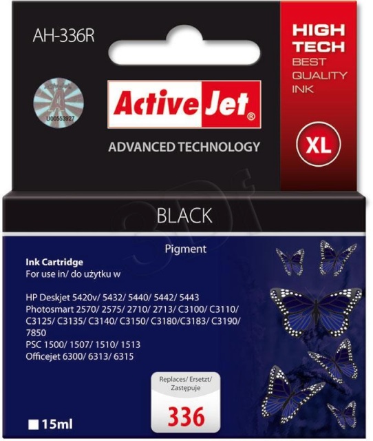 ActiveJet tindikassett AH-336R must HP (HP 336 C9362EE) Premium