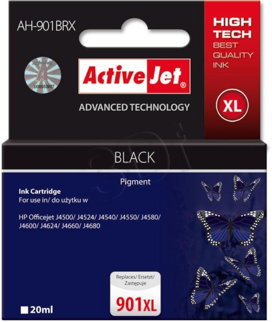 ActiveJet tindikassett AH-901BRX must HP (HP 901XL CC654AE) Premium