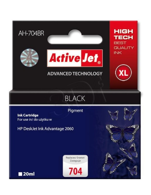 ActiveJet tindikassett AH-704BR must HP (HP 704 CN692AE) Premium
