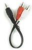 Gembird helikaabel CCA-458/0.2 3,5mm M - 2x RCA (CINCH) M, 0.2m, must