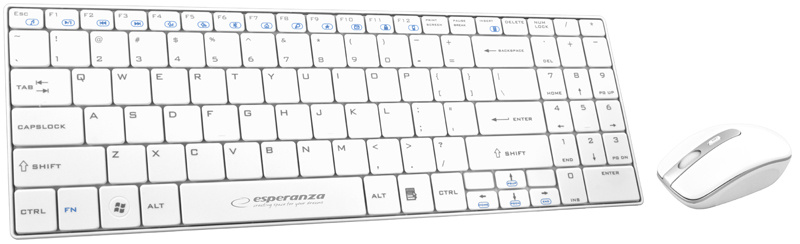 Esperanza klaviatuur Keyboard + Mouse Wireless 2,4GHz EK122K