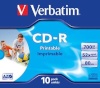 Verbatim toorikud CD-R 52x 700MB 10tk Jewel Case Printable Azo 43325