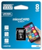 Goodram mälukaart microSDHC 8GB Class 4 + adapter