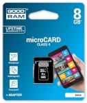 Goodram mälukaart microSDHC 8GB Class 4 + adapter