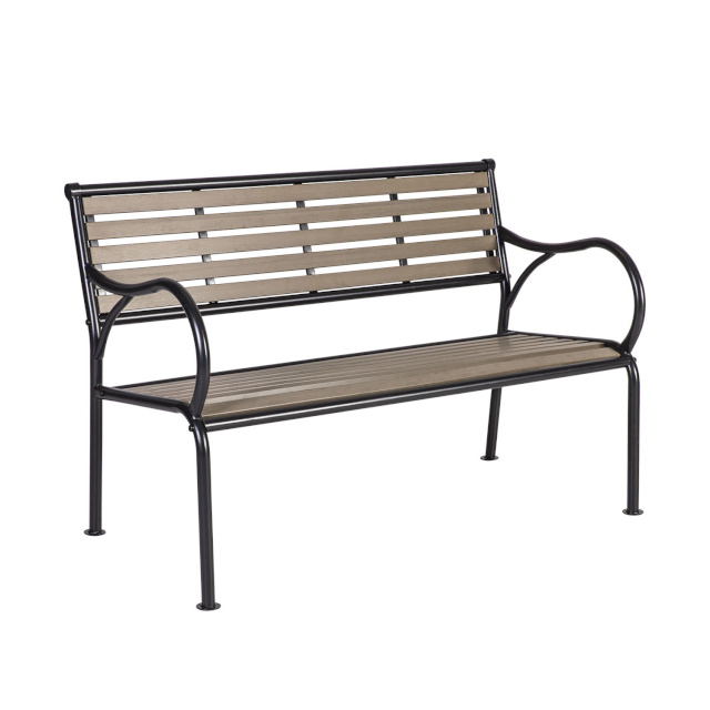 Pink VIOLA 120x59xH80cm, iste ja seljatugi: kunstpuit, värvus: hall, terasraam, värvus: must