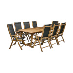Komplekt FUTURE laud ja 8 tooli (2782), 210/300x110xH73cm, pikendatav, puit: akaatsia, viimistlus: õlitatud