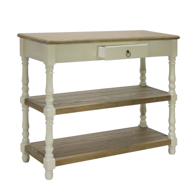 Abilaud SAMIRA 97x35xH80,5cm, materjal: puit, värvus: antiikvalge/pruun