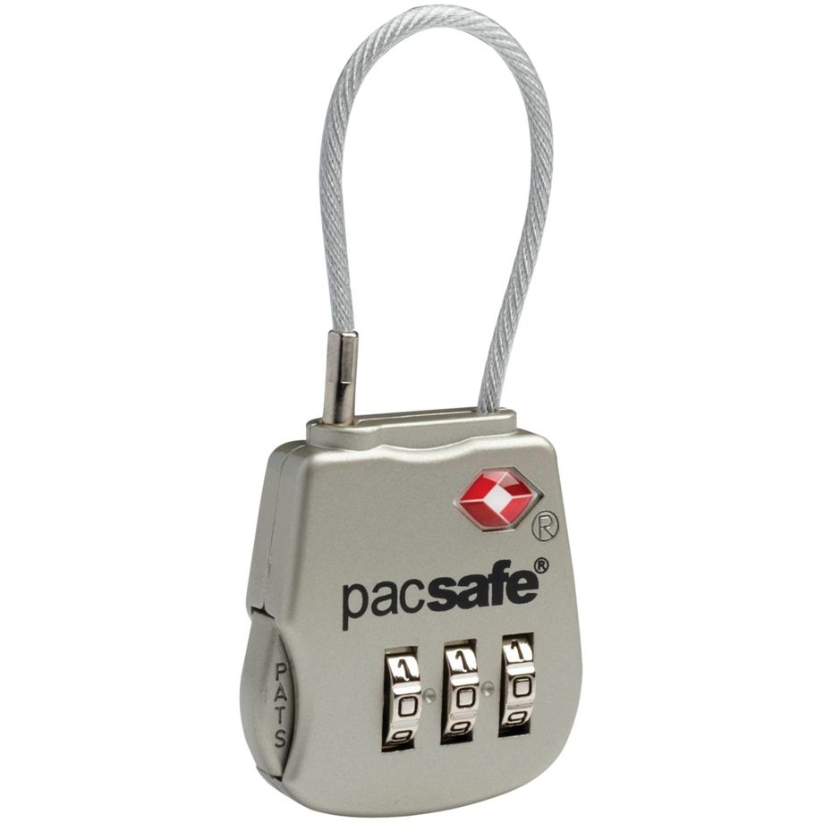 Pacsafe pagasilukk Prosafe 800 TSA Wired Combination Lock, hõbedane