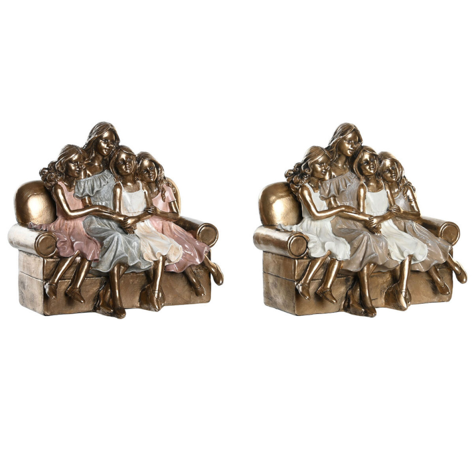 DKD Home Decor dekoratiivkuju 17x10,5x15,5cm roosa kuldne valge 2tk