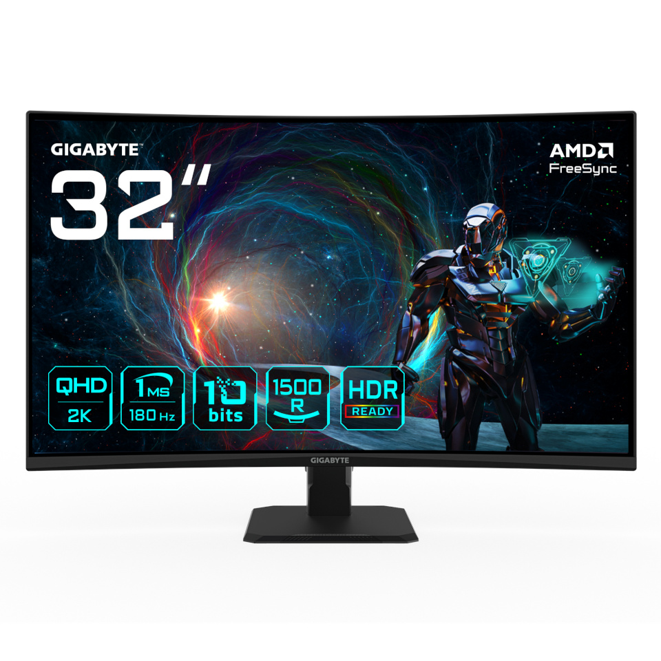Gigabyte monitor GS32QCA 31.5" | 180 Hz | 1 ms | 250 cd/m² | HDMI ports quantity 2