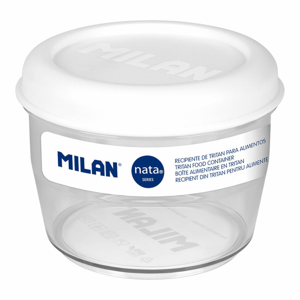 Milan hermeetiline lõunasöögi karp 500ml valge läbipaistev Plastmass Ümmargune Ø 12cm