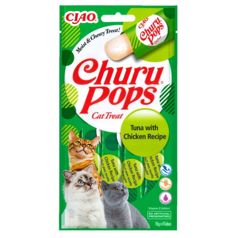 Inaba kassitoit Cat Churu Pops Tuna with Chicken, 4x15g