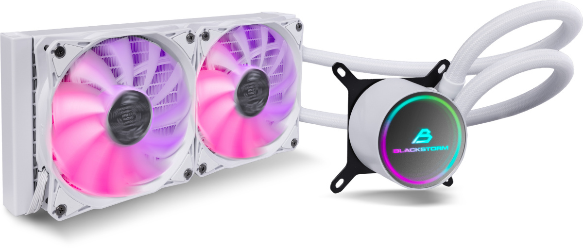 Blackstorm Luna Pro 240 mm ARGB vedelikjahutussüsteem, valge