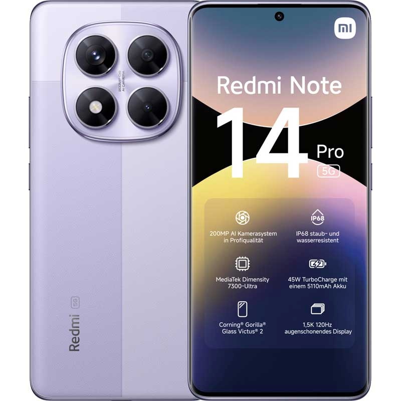 Xiaomi mobiiltelefon Note 14 Pro 5G 8 / 256 Lavender lilla