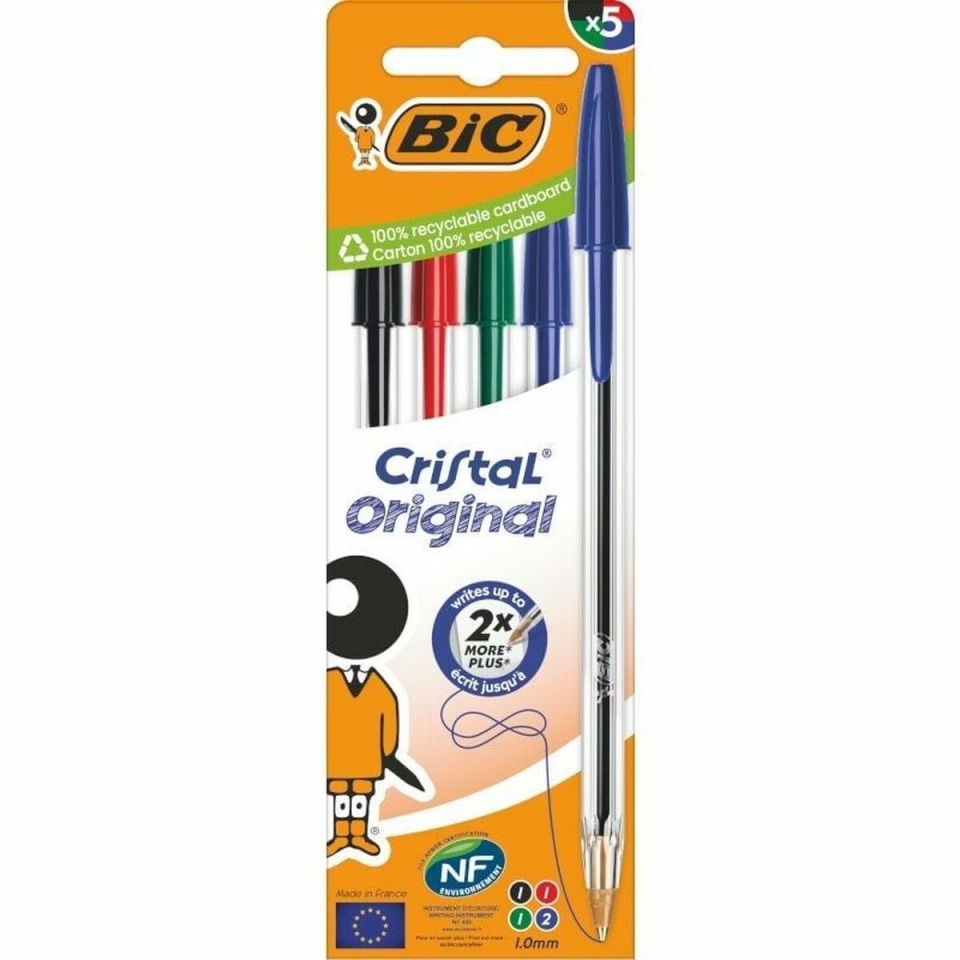 Bic Biro pastapliiatsite komplekt Cristal Original 516346 Mitmevärviline 5tk